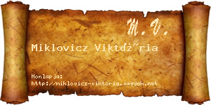 Miklovicz Viktória névjegykártya